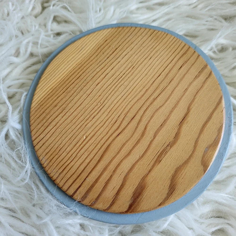 Vintage Hand-Painted Wooden Lid Glass Trinket Box – Signed & Dated 1995